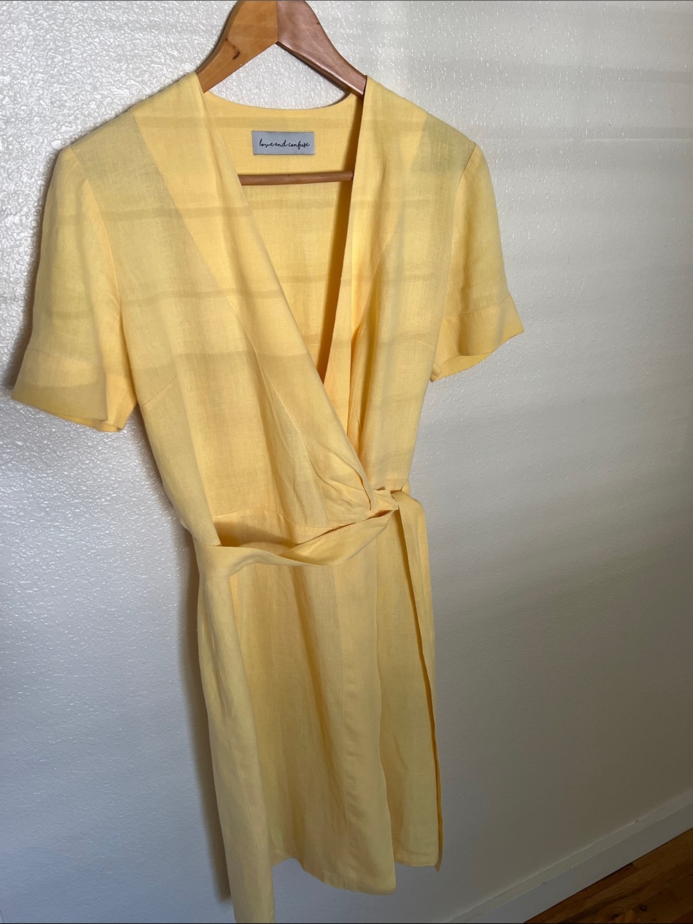 Love and Confuse Brigitte Linen Wrap Dress